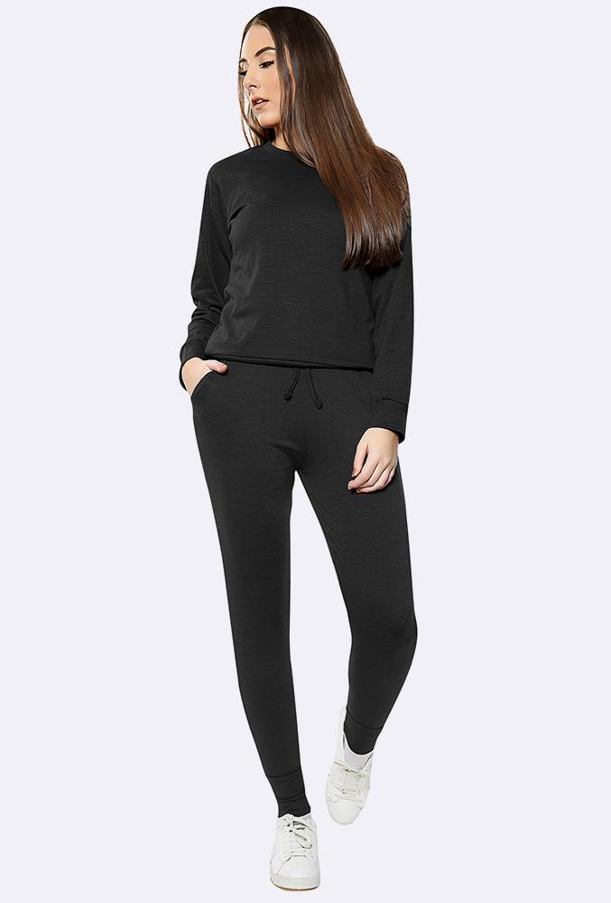 Plain Crop Top Loungwear Tracksuit