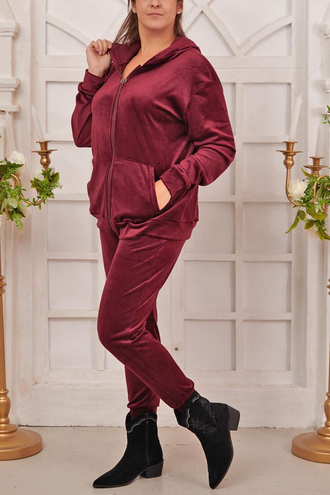 Plain Zip Up Hooded Co-Ord Loungewear