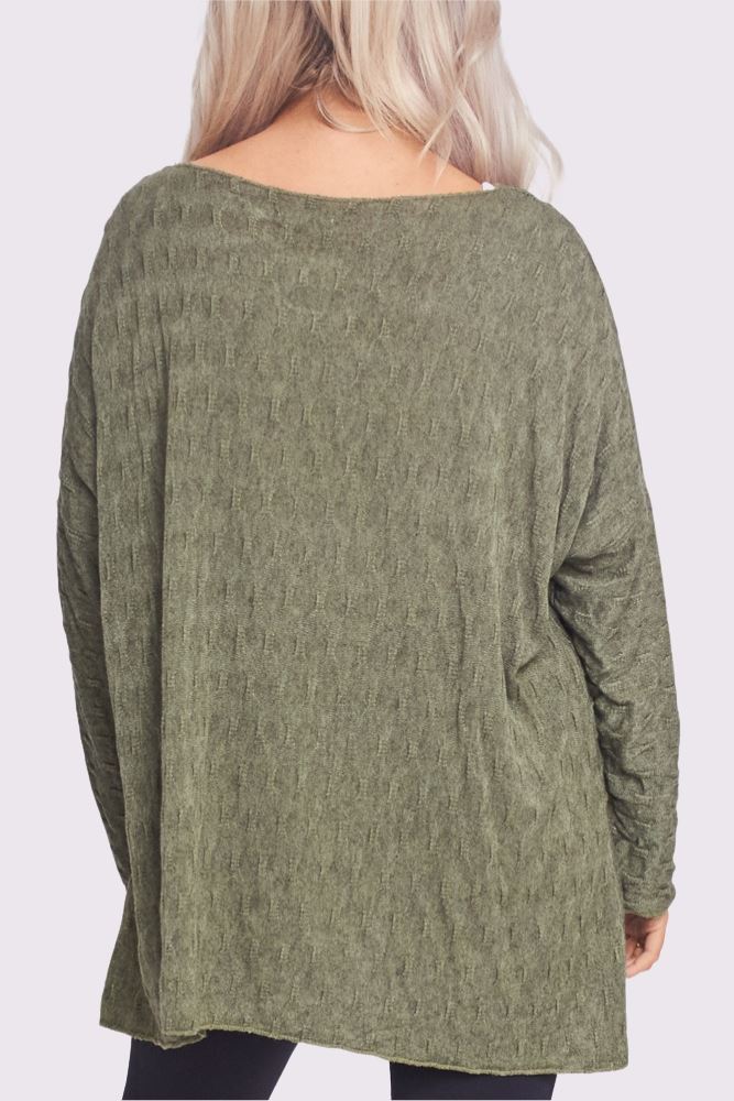 Line Textured Soft Feel Tunic Top