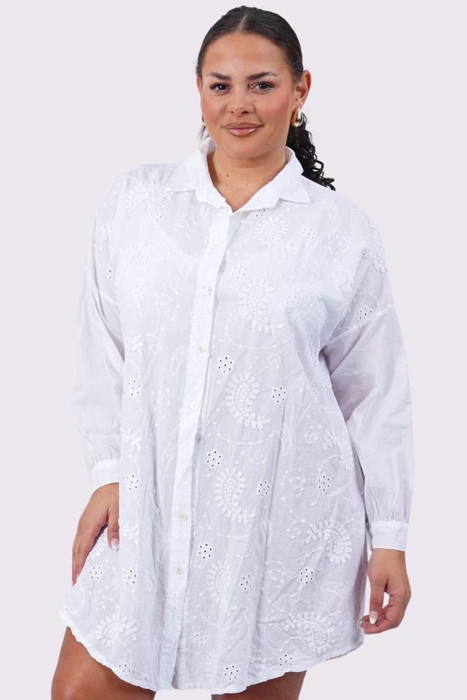 Paisley Embroidered Pattern Cotton Shirt