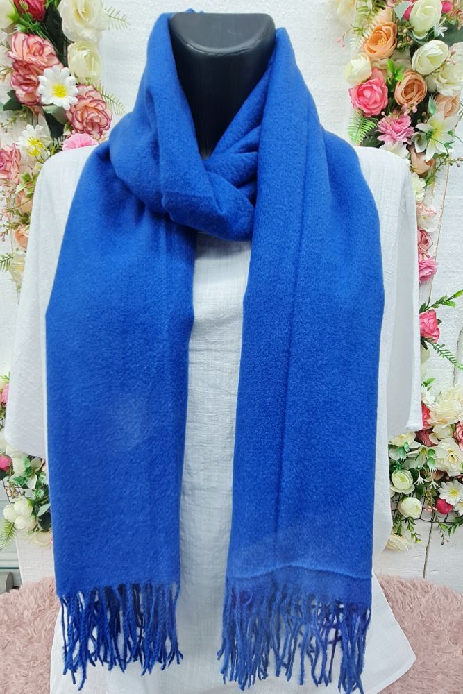 Plain Soft Feel Tassel Scarves