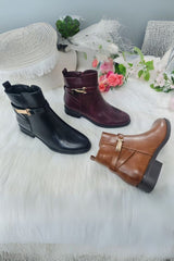 Buckle Details Ankle Boot