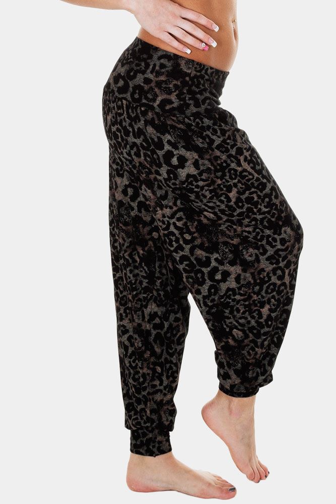 Leopard Print Full Length Ali Baba Harem Trousers