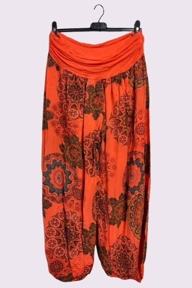 Multi Mandala Print Baggy Harem Style Trousers