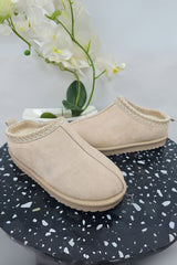 Suede Lining Platform Slipper