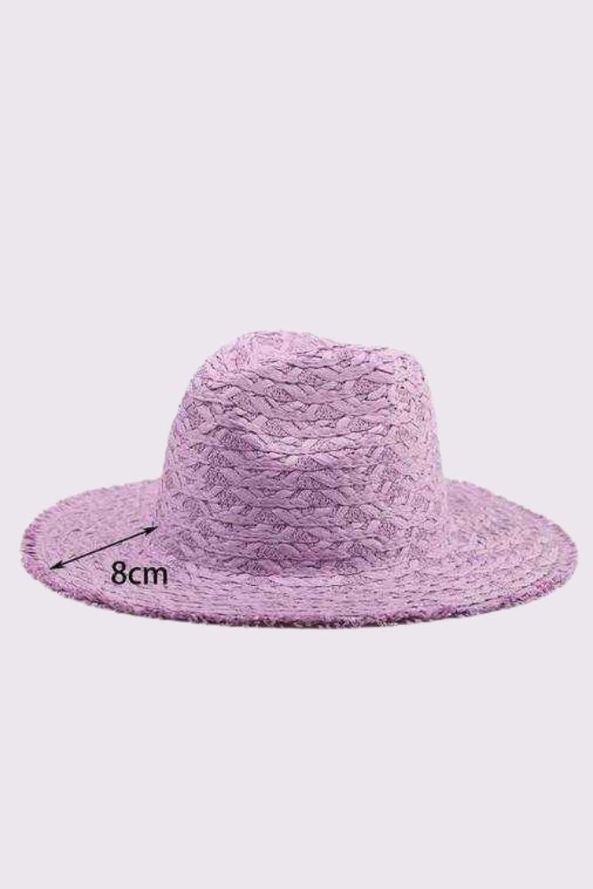 Wide Brim Straw Fedora Hat