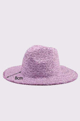 Wide Brim Straw Fedora Hat