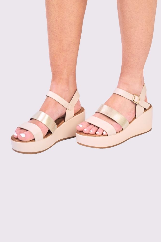 Foil Buckle Strap Sandal