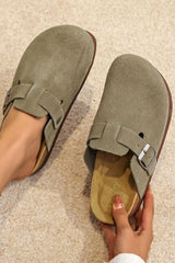 Suede Closed Toe Platfrom Slipper