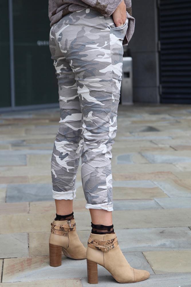 Camouflage Glitter Drawstring Trouser