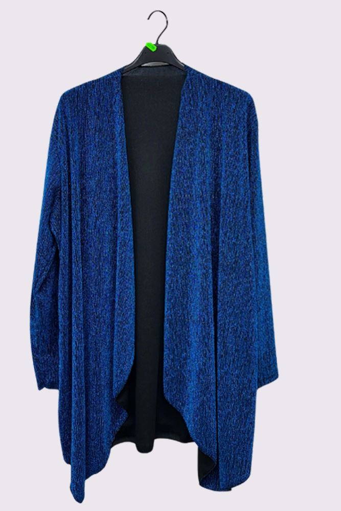 Lurex Pattern Waterfall Oversized Cardigan