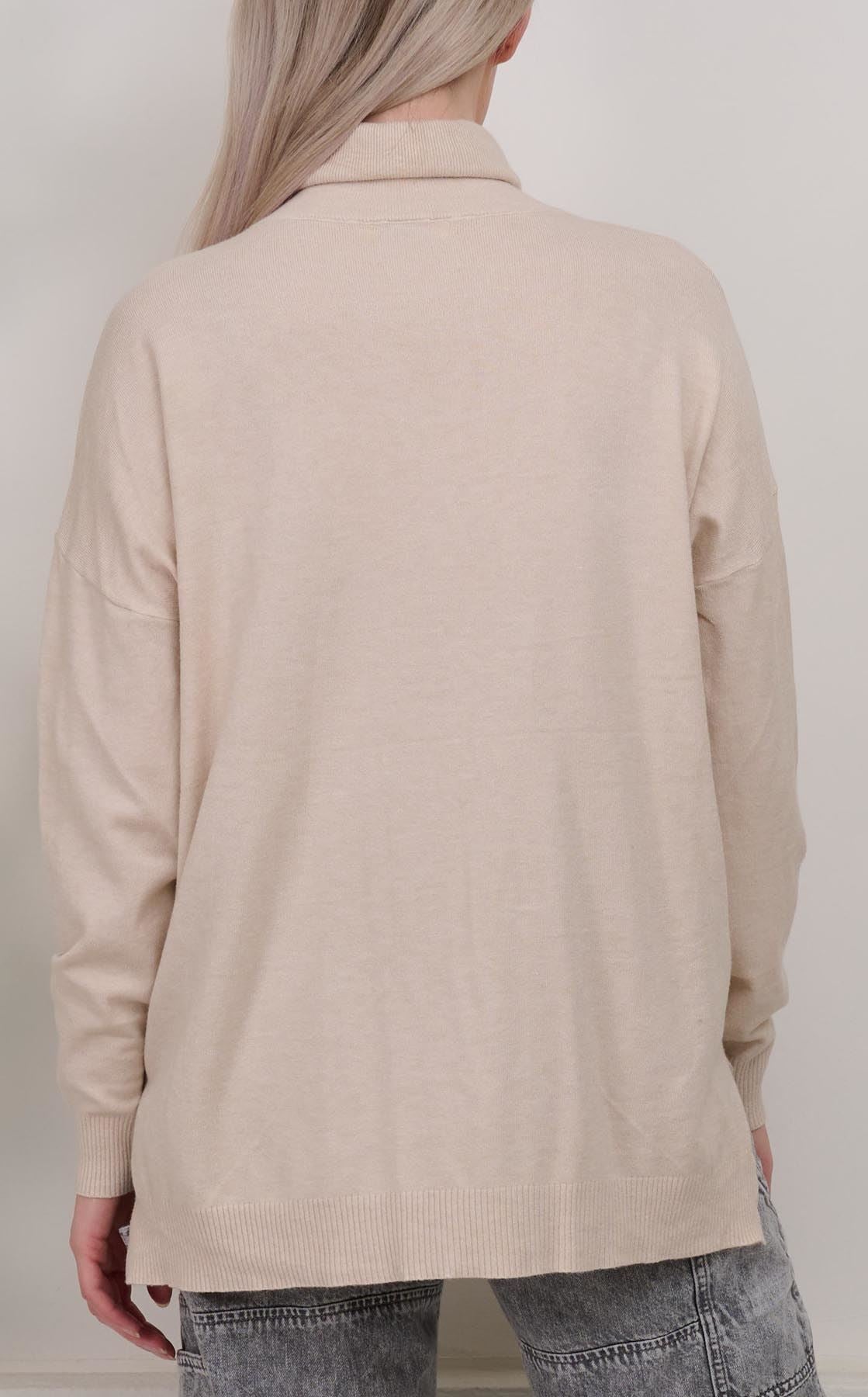 Plain Side Split Viscose Jumper