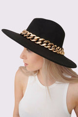 Gold Chain Link Fedora Hat