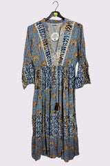 Multi Print Bohemian Maxi Style Dress