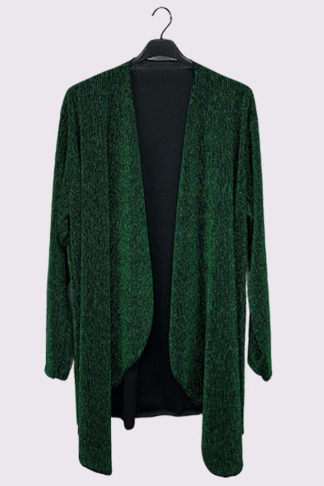 Lurex Pattern Waterfall Oversized Cardigan