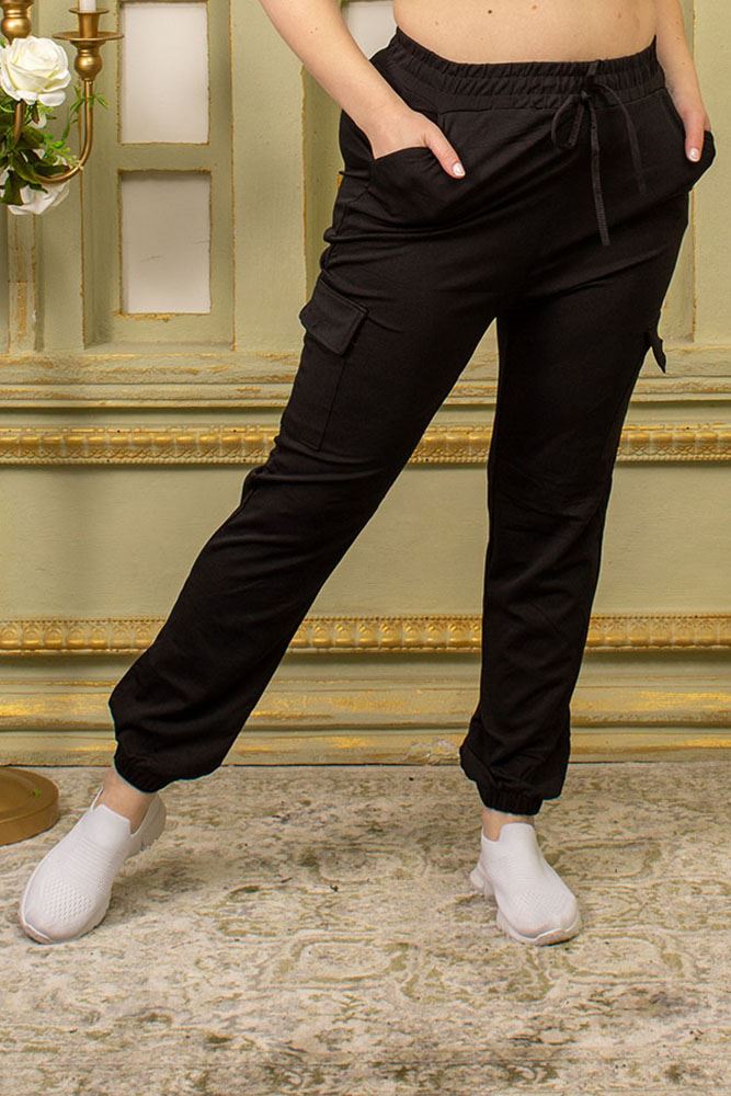 Plain Cargo Polyamide Trousers