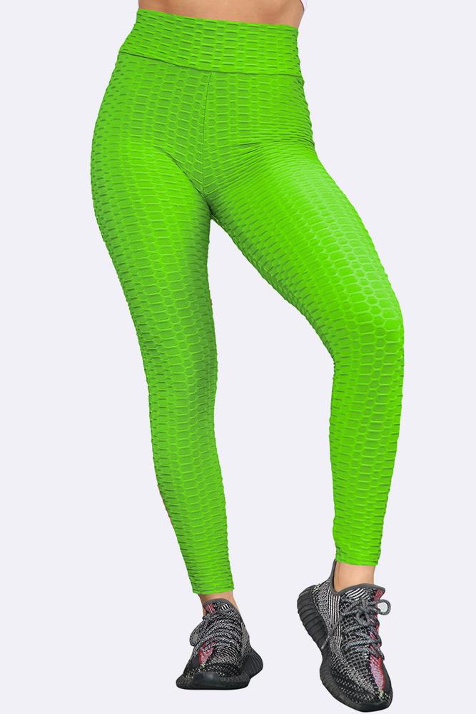 Women High Waisted Honey Comb Leggings