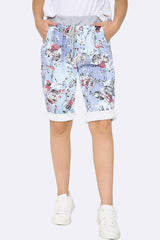 Floral Printed 3/4 Drawstring Trouser