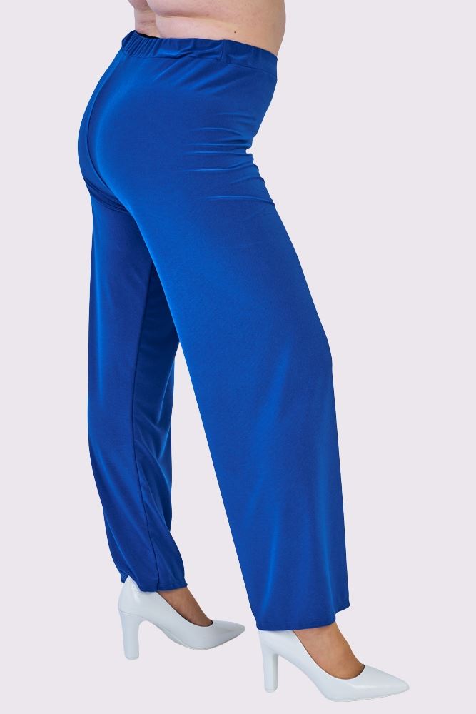 Plain Elasticated Waistband Wide Leg Trousers