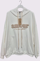 Letter Graphic Print Oversized Hoodstring Cotton Hoodie