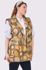 Abstract Geometric Print Retro Sleeveless Waistcoat