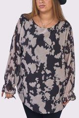 Tie Dye Print Oversized Tunic Top