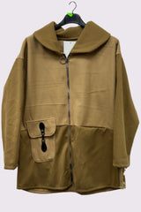 Corduroy Hook Patch Pocket Hooded Jacket