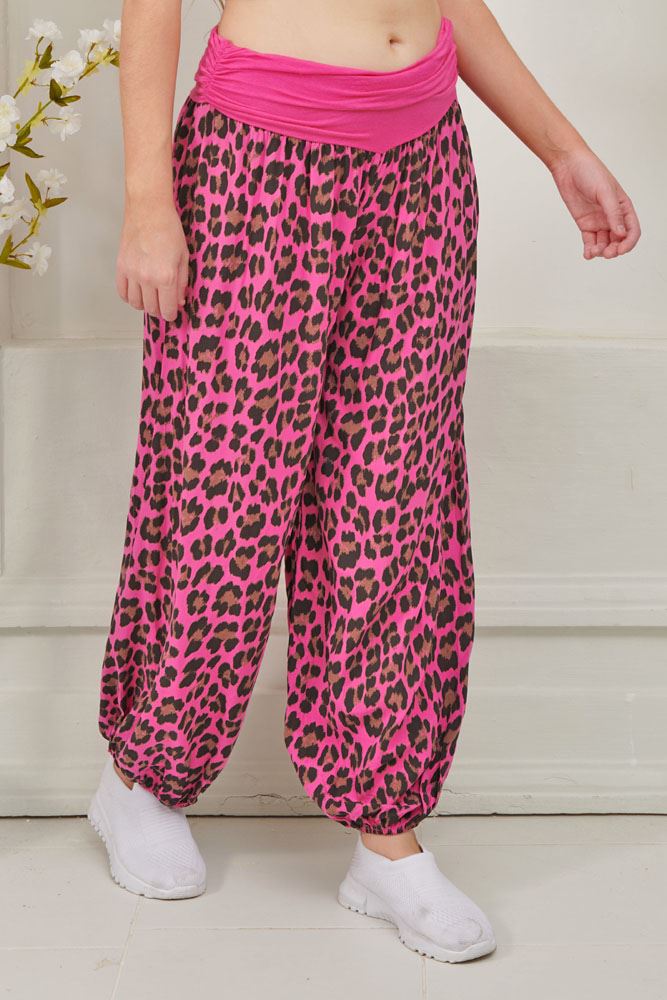 Leopard Print Viscose Harem Pant