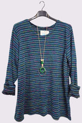 Multi-Colour Stripe Tunic Top