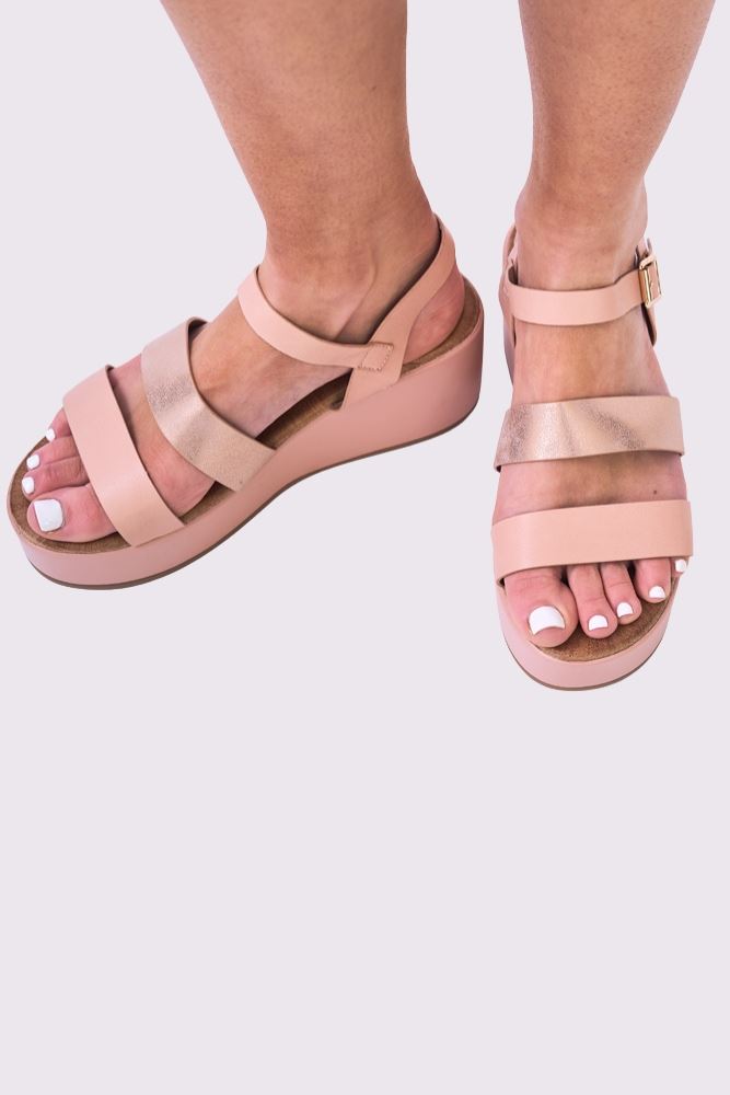 Foil Buckle Strap Sandal