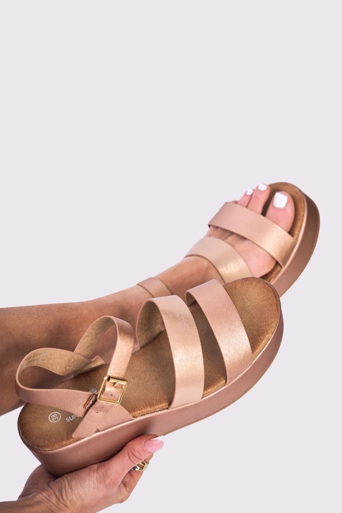 Foil Buckle Strap Sandal