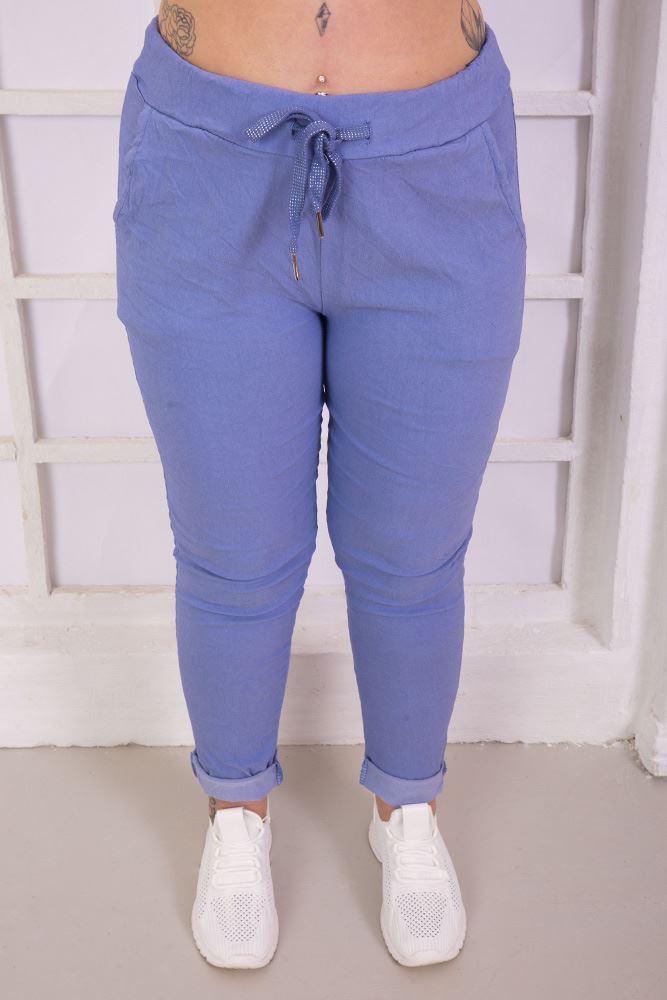 Plain Glitter Drawstring Trouser