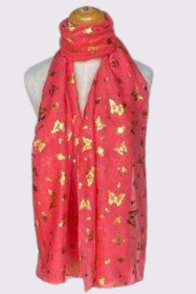 Foil Butterfly Pattern Scarves