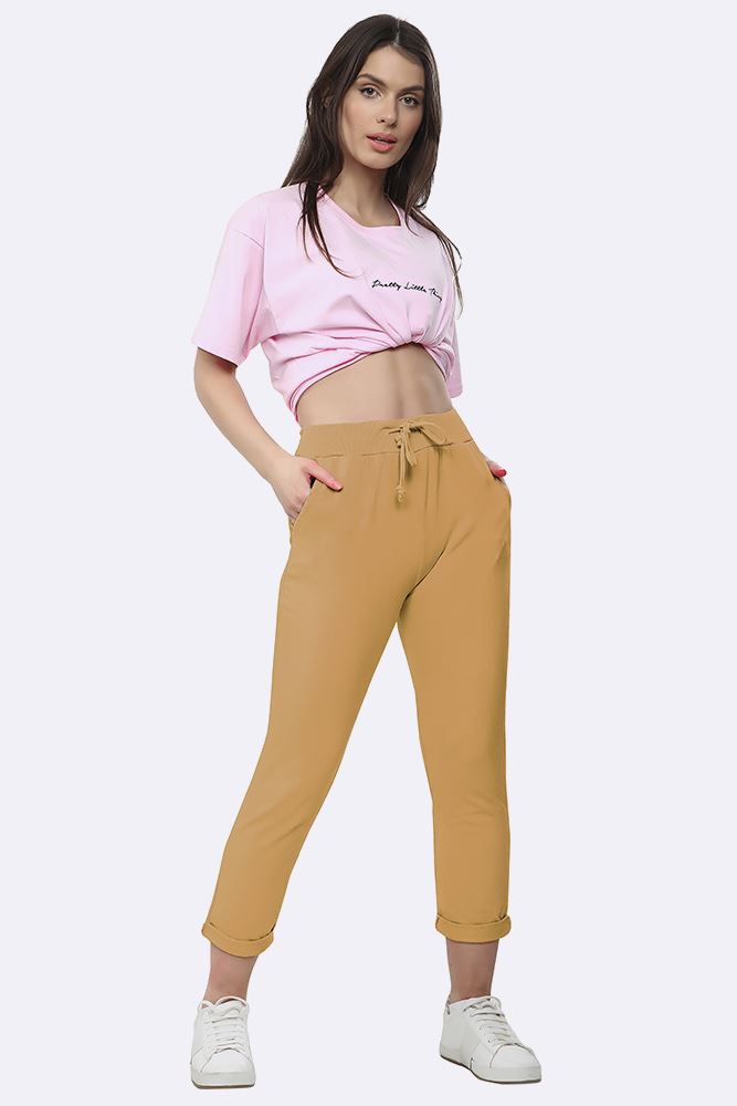 Lily-rose Italian Plain Drawstring Pocket Trousers