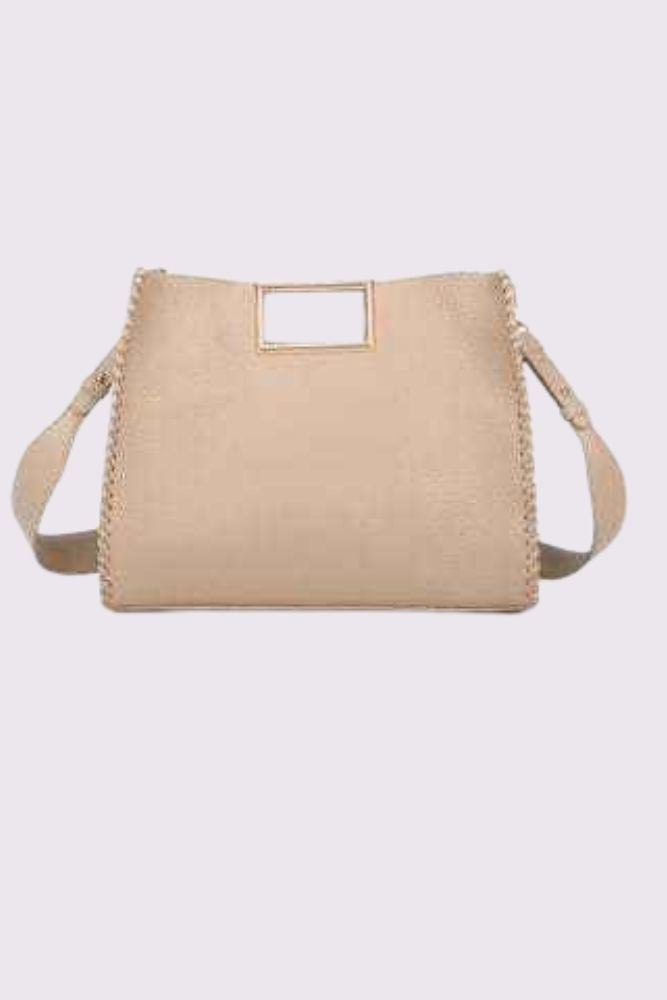 Textured Buckle Up Shoulder Bag