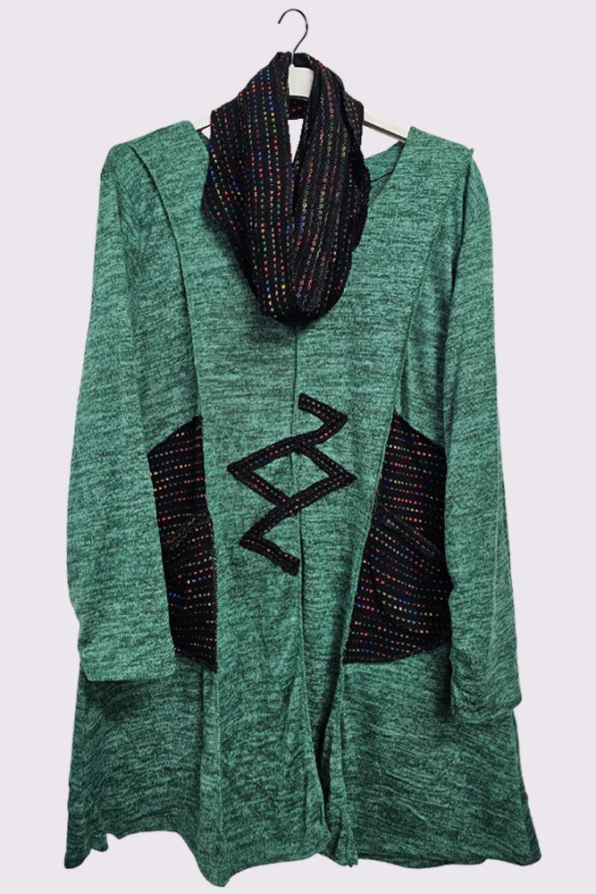 Multi-Colour Zig Zag Scarf Tunic Top