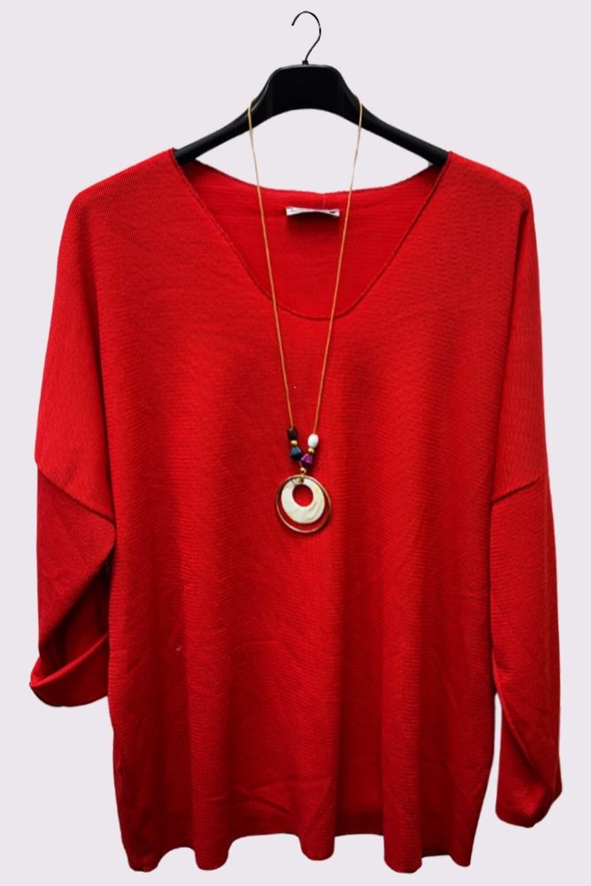 Plain Soft Knit Necklace Top