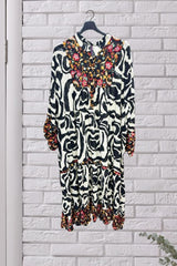 Paisley Floral Print Tiered Flared Dress