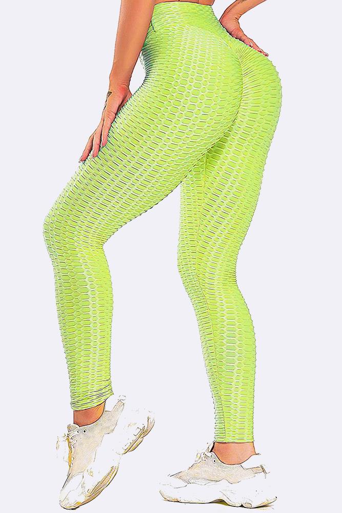 Women High Waisted Honey Comb Leggings