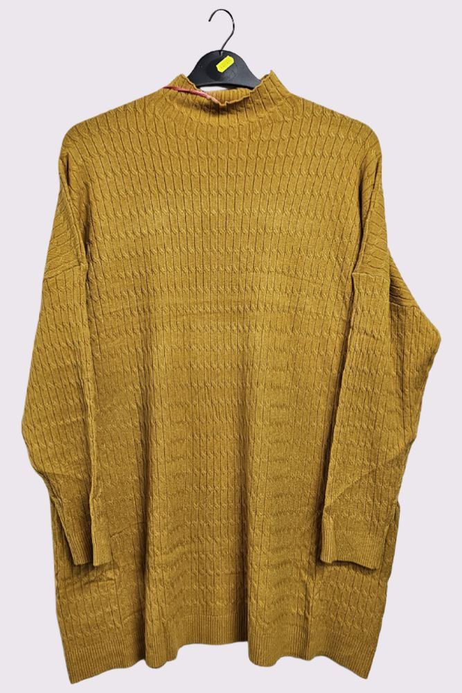 Ribbed Knitted High-Neck Jumper