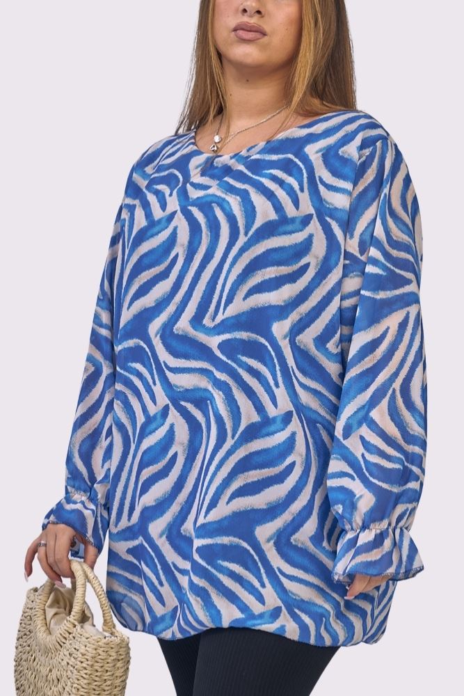 Zebra Print Oversized Tunic Top