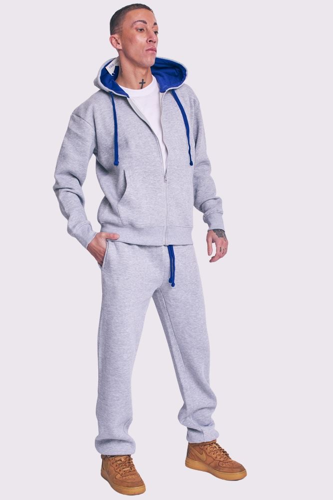 Drawstring Fleece Set Hoodie Top Bottoms Tracksuit