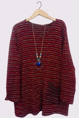 Stitch Oversized Pockets Necklace Top