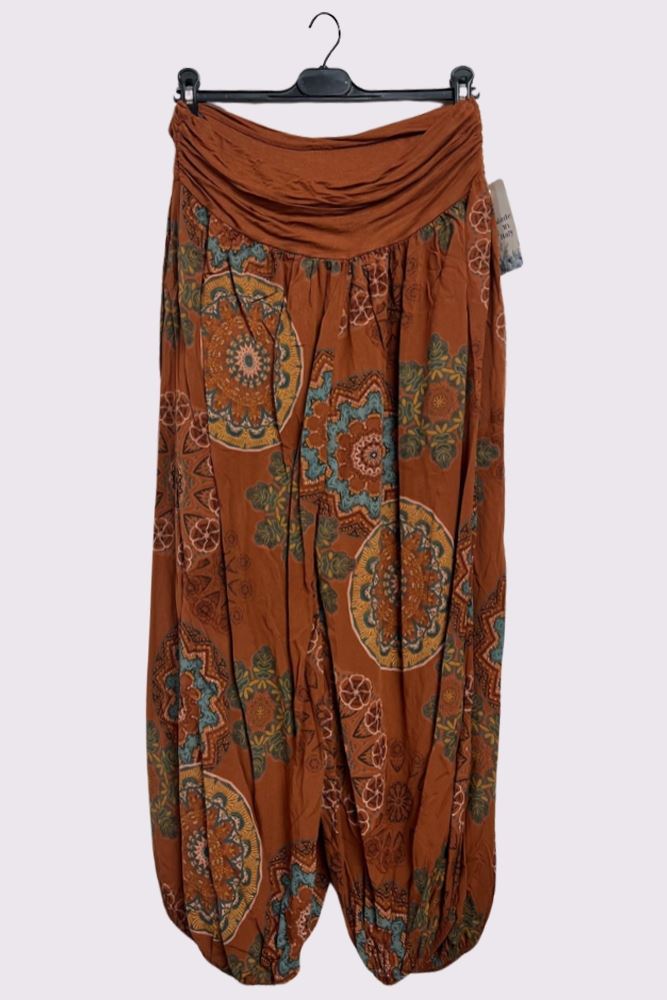 Multi Mandala Print Baggy Harem Style Trousers