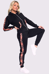 Floral Side Panel Fleece Tracksuit