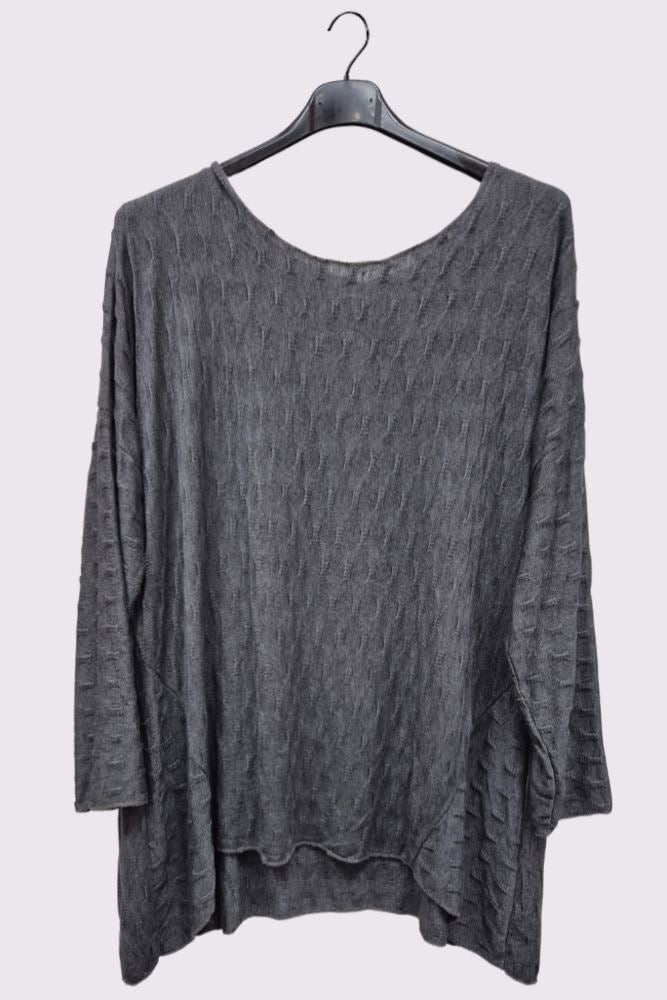 Line Textured Soft Feel Tunic Top