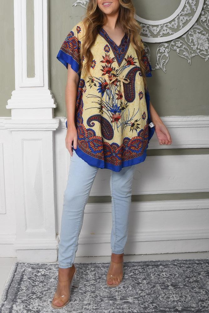 Textured Print Polyester Kaftan