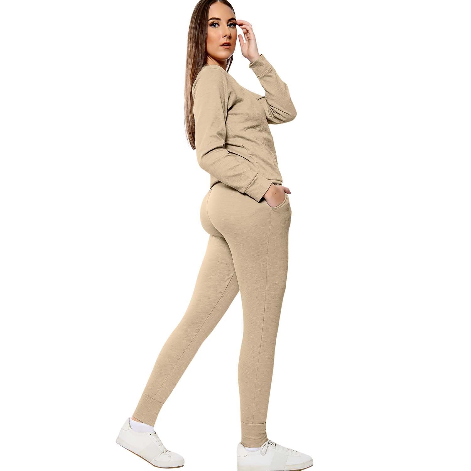 Plain Crop Top Loungwear Tracksuit