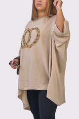 Diamante Double Rings Oversized Top