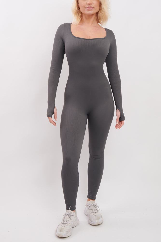 Ribbed Seamless Nylon Jumpsuit